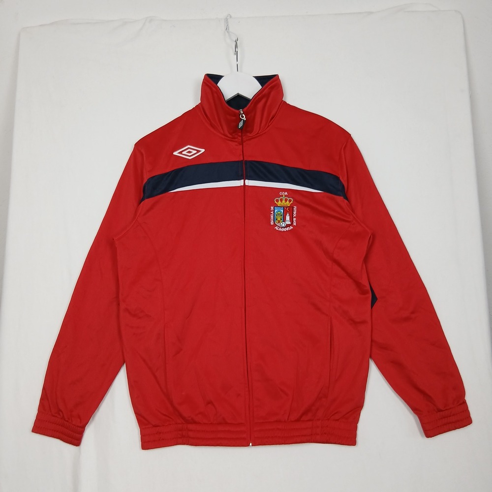 Umbro Escuela de Futbol Base Almansa Track Jacket Red Navy Mens Soccer Zip Up